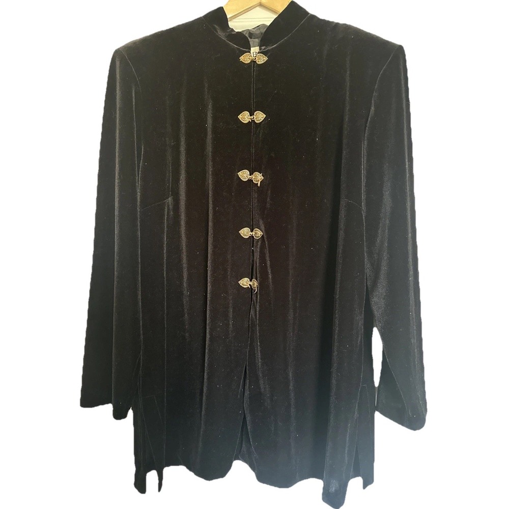 1990s J.B.S Velour‎ Whimsigoth Gold Clasp 3x Jacket